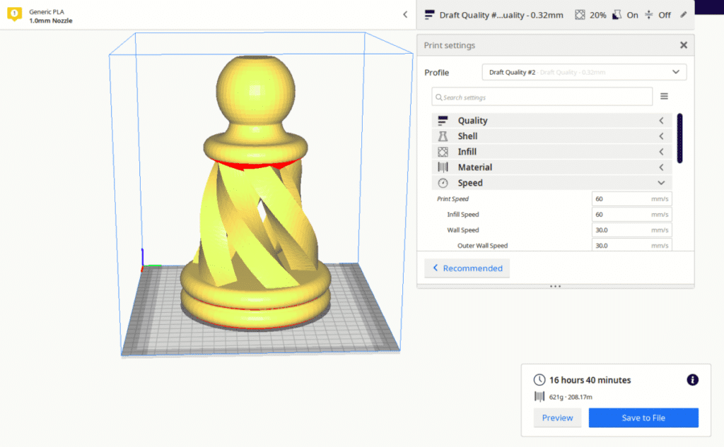 How Long Filament Lasts - Chess Pawn Piece 3