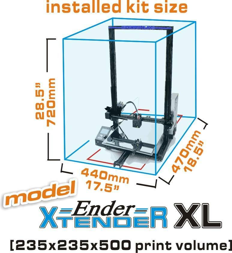 Make Ender 3 Bigger - Ender Extender XL Dimensions - 3D Printerly