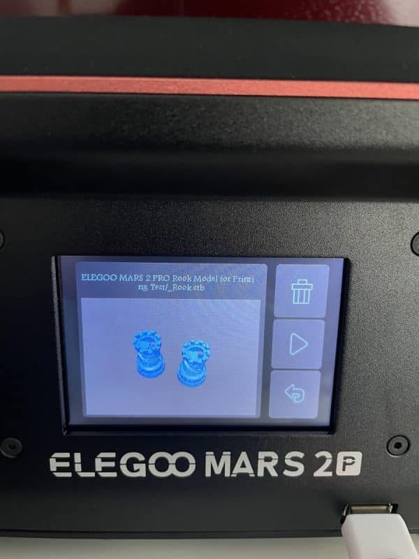 Elegoo Mars 2 Pro Review - Elegoo Mars Rooks Preview Screen - 3D Printerly