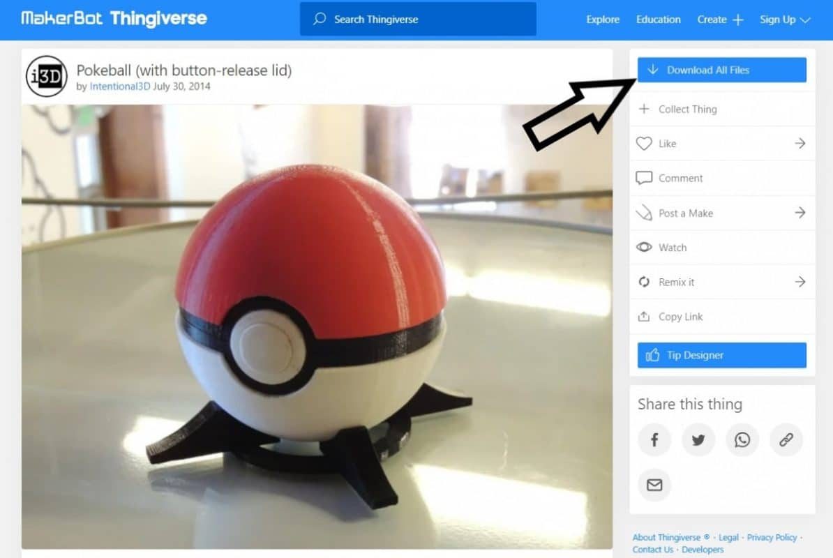 How to 3D Print From Thingiverse to Ender 3 - Thingiverse Pokeball - 3D Printerly.
