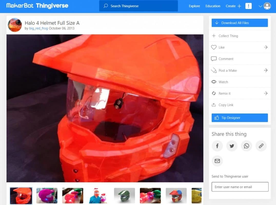 30 Best 3D Prints for Gamers - Halo 4 Helmet Full Size - 3D Printerly