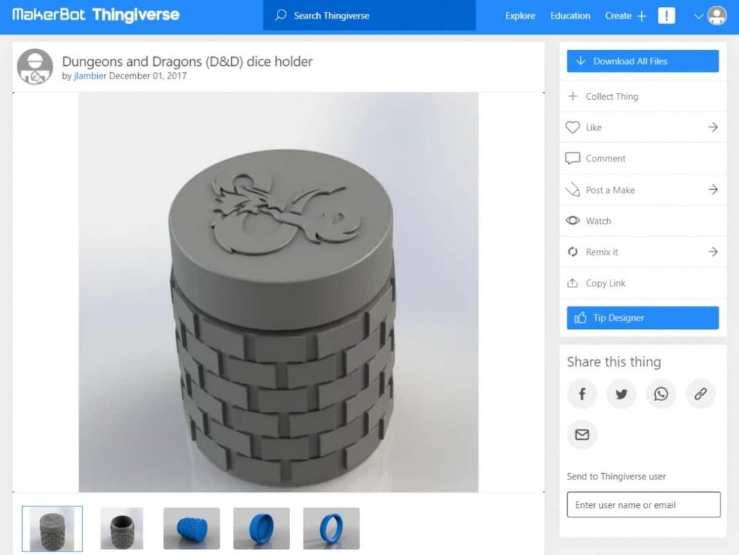 30 Cool Things to 3D Print for Dungeons & Dragons - Dice Holder - 3D Printerly