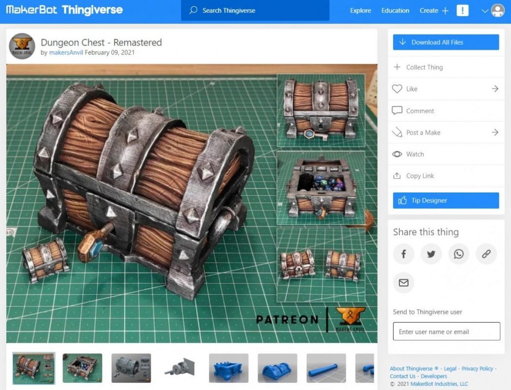 30 Cool Things to 3D Print for Dungeons & Dragons - Dungeon Chest - 3D Printerly