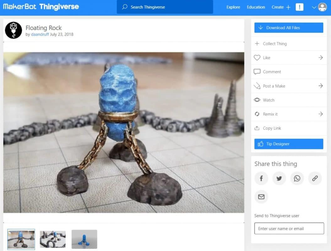 30 Cool Things to 3D Print for Dungeons & Dragons - Floating Rock - 3D Printerly