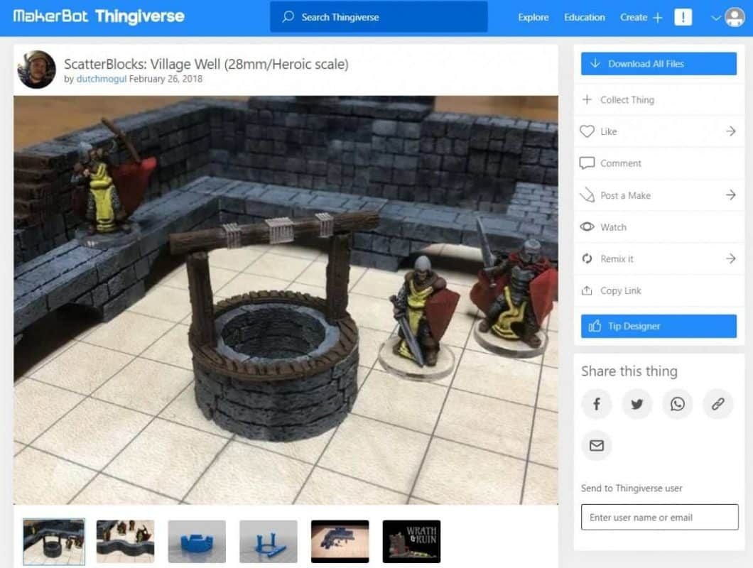 30 Cool Things to 3D Print for Dungeons & Dragons - Scatterblocks - Village Well - 3D Printerly
