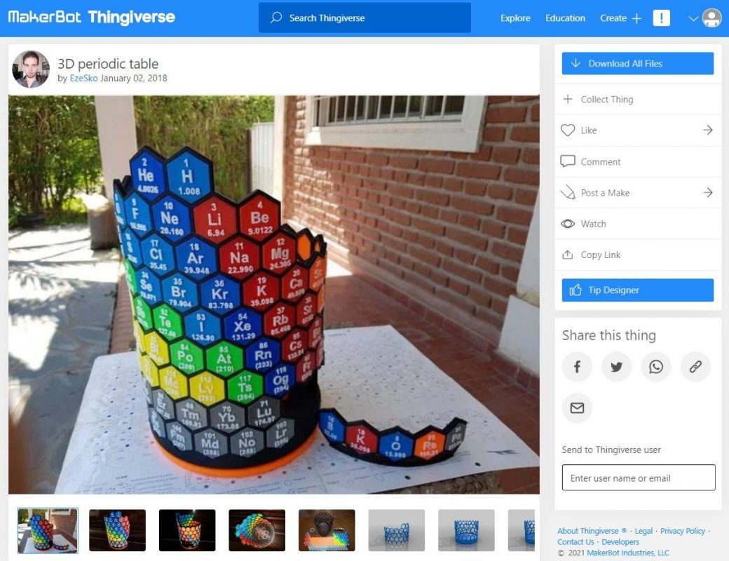 30 Genius & Nerdy Things to Print - 3D Periodic Table - 3D Printerly
