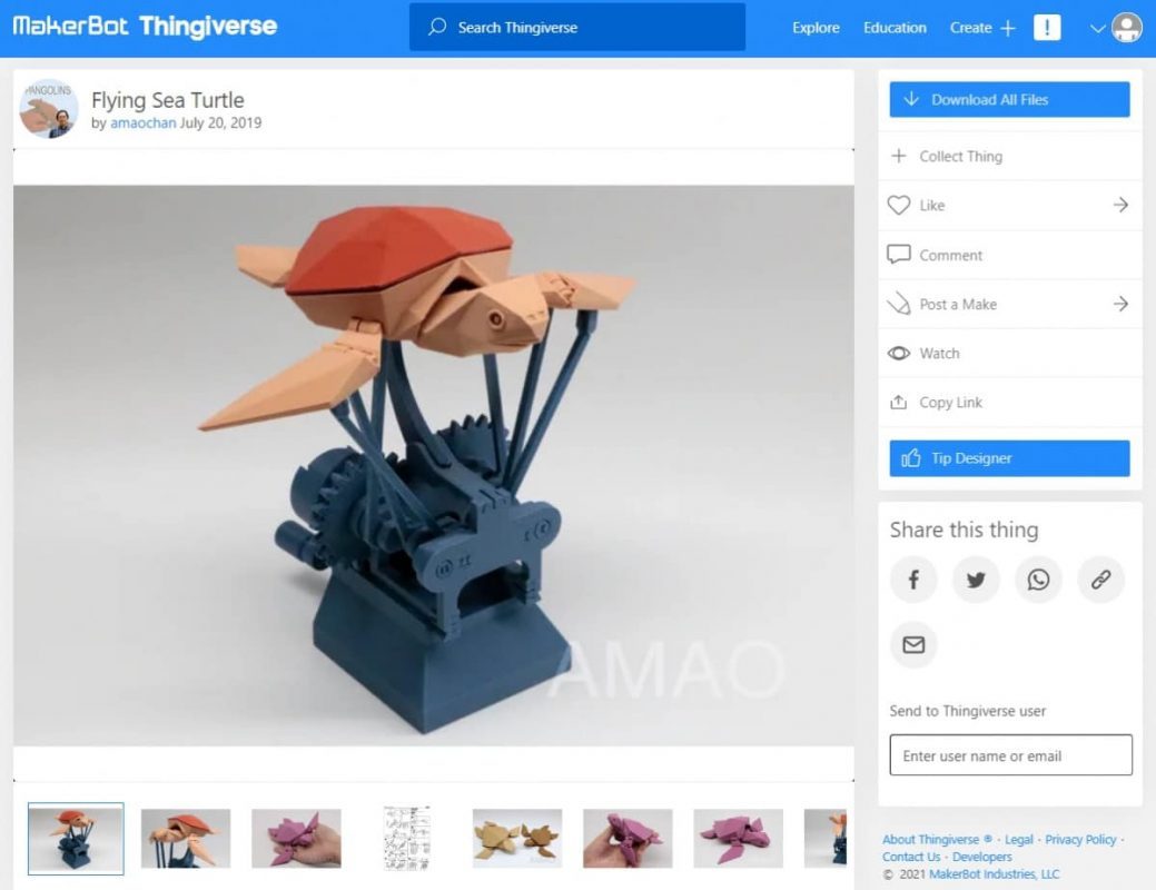 30 Genius & Nerdy Things to Print - Flying Sea Turtle - 3D Printerly