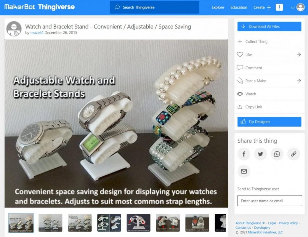 Holiday 3D Prints You Can Make - Watch & Bracelet Stand - 3D Printerly