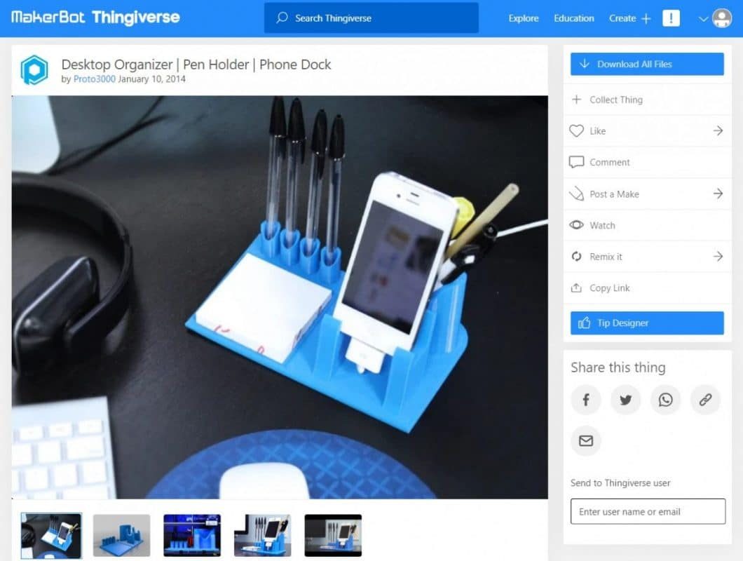 Phone Accessories That You Can 3D Print - Desktop Organizer & Pen Holder, Phone Dock - 3D Printerly