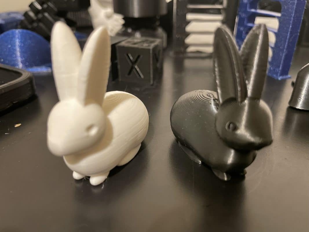 Creality Ender 3 S1 Review - Bunny Test Print White PLA & Black TPU - 3D Printerly