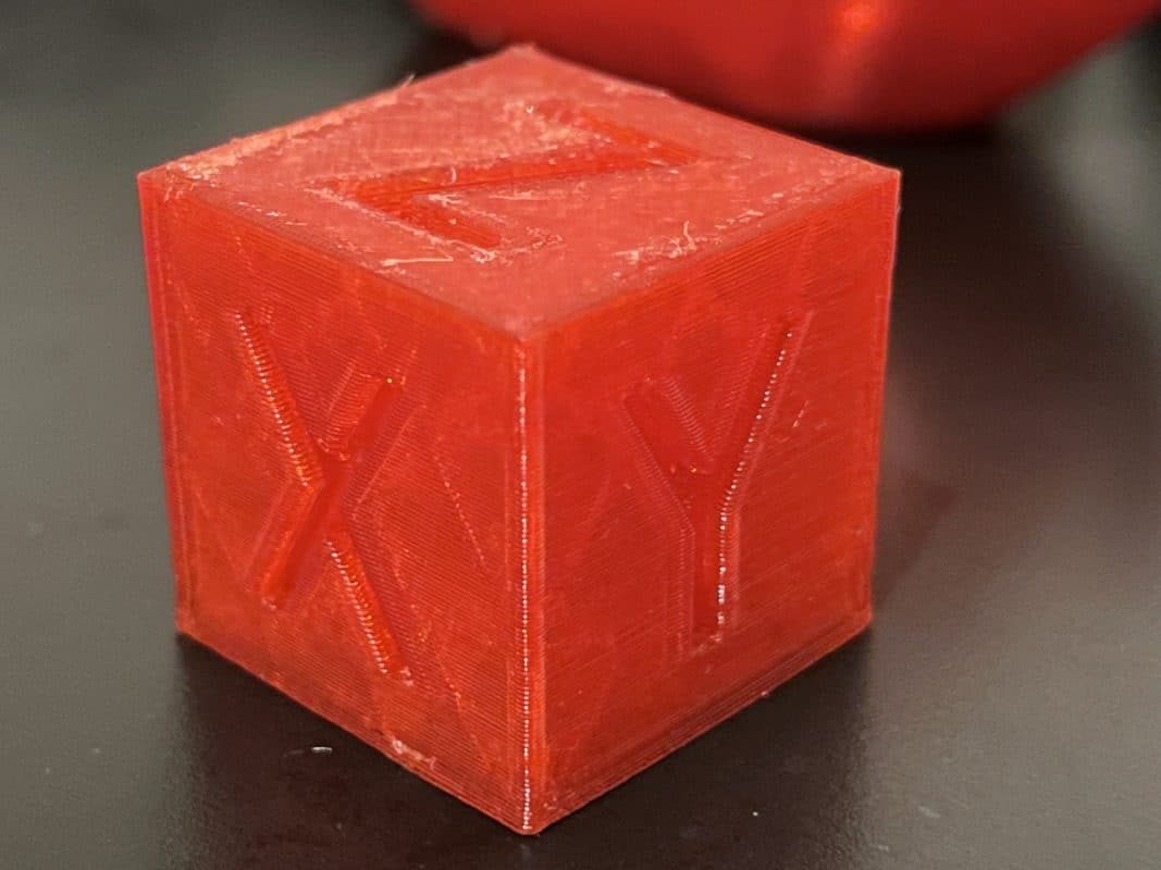 Creality Ender 3 S1 Review - XYZ Calibration Cube Red PETG - 3D Printerly