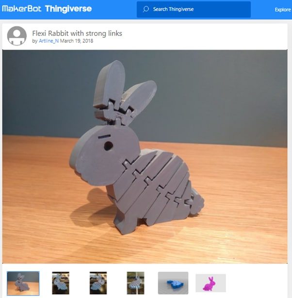 30 Best Print-in-Place 3D Prints - Flexi Rabbit - 3D Printerly