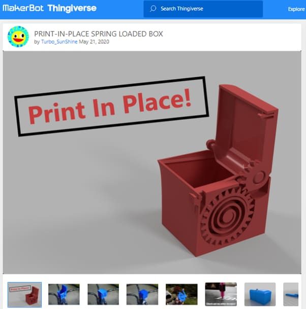 30 Best Print-in-Place 3D Prints - Spring Loaded Box - 3D Printerly