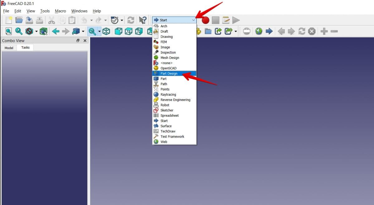 Is FreeCAD Good for 3D Printing - Select Part Design - 3D Printerly