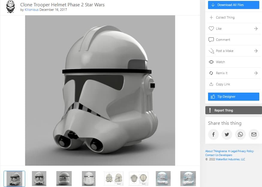 30 Best 3D Printed Helmets You Can 3D Print - Clone Trooper Helmet - 3D Printerly