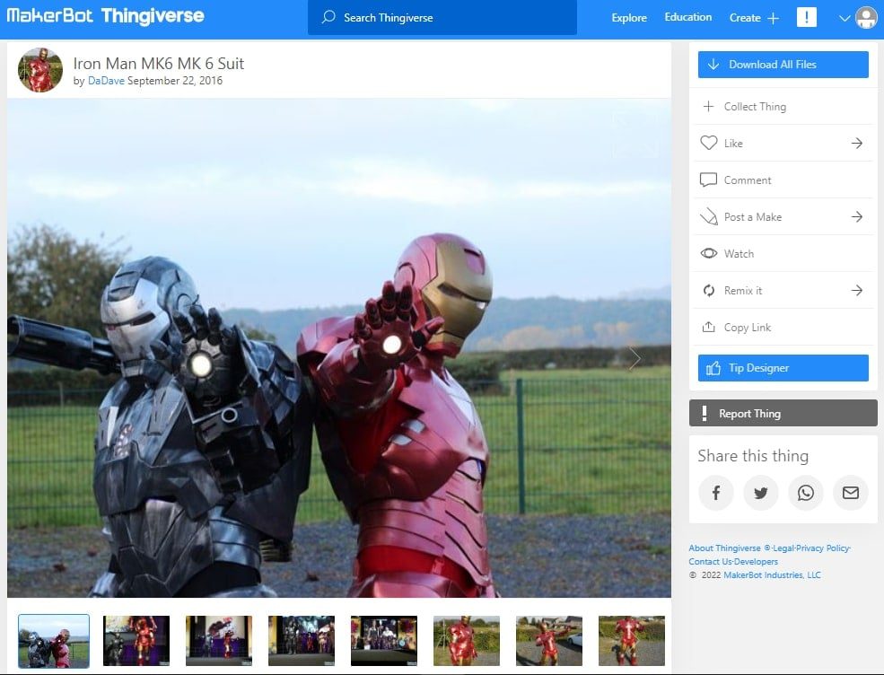 30 Best Marvel 3D Prints You Can Make - 2. Iron Man MK6 MK 6 Suit by DaDave - 3D Printerly