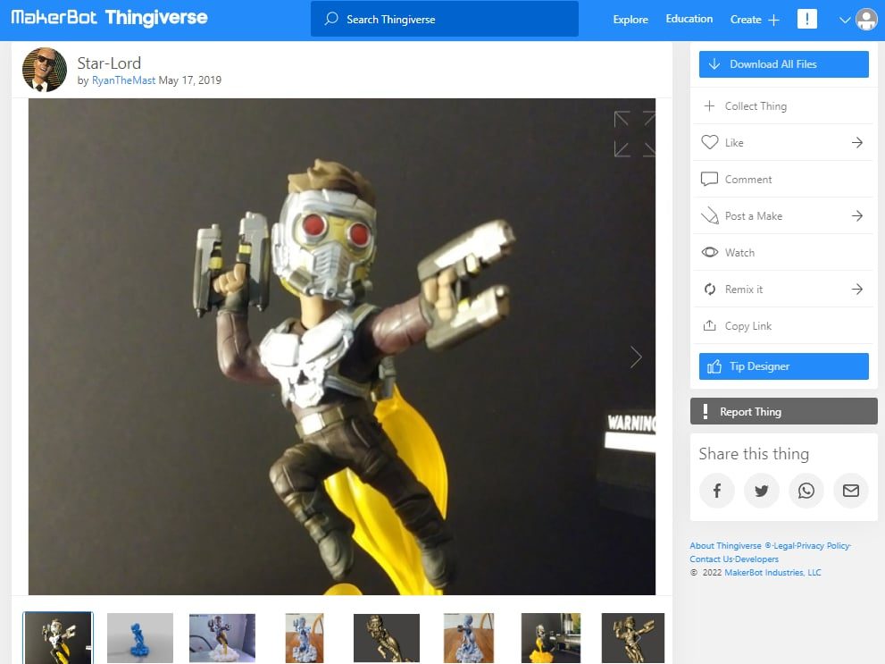 30 Best Marvel 3D Prints You Can Make - 22. Star-Lord - 3D Printerly