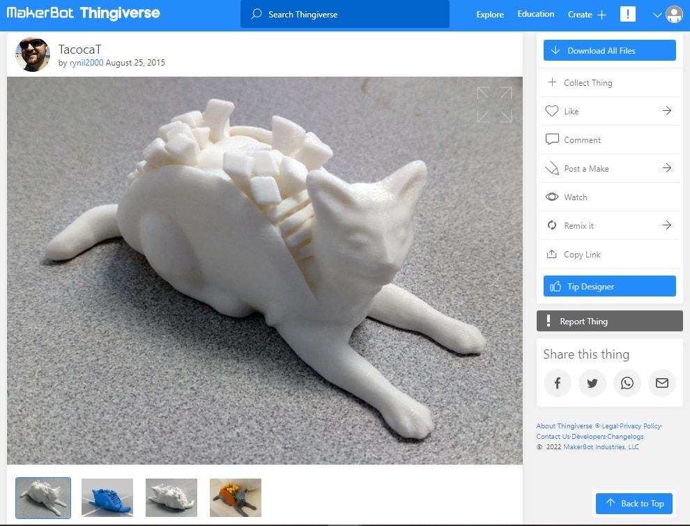 30 Best Meme 3D Prints to Create - 21. Tacocat - 3D Printerly