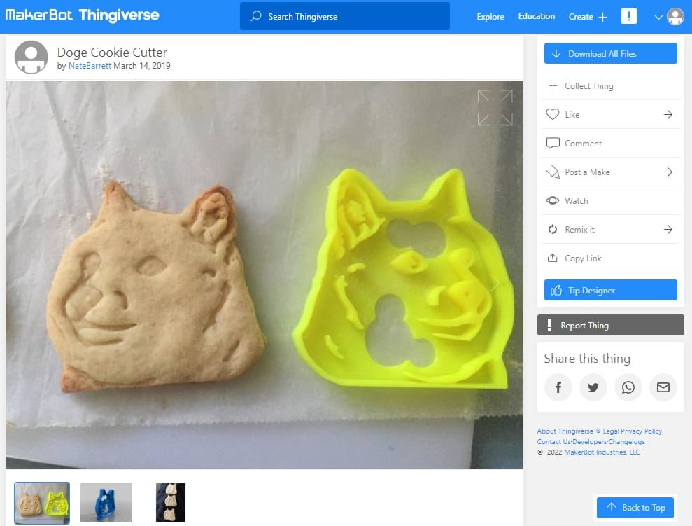 30 Best Meme 3D Prints to Create - 23. Doge Cookie Cutter - 3D Printerly