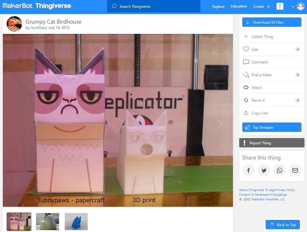 30 Best Meme 3D Prints to Create - 25. Grumpy Cat Birdhouse - 3D Printerly