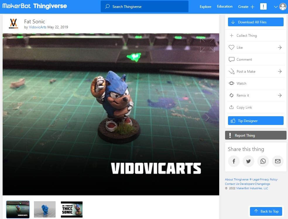 30 Best Meme 3D Prints to Create - 30. Fat Sonic - 3D Printerly