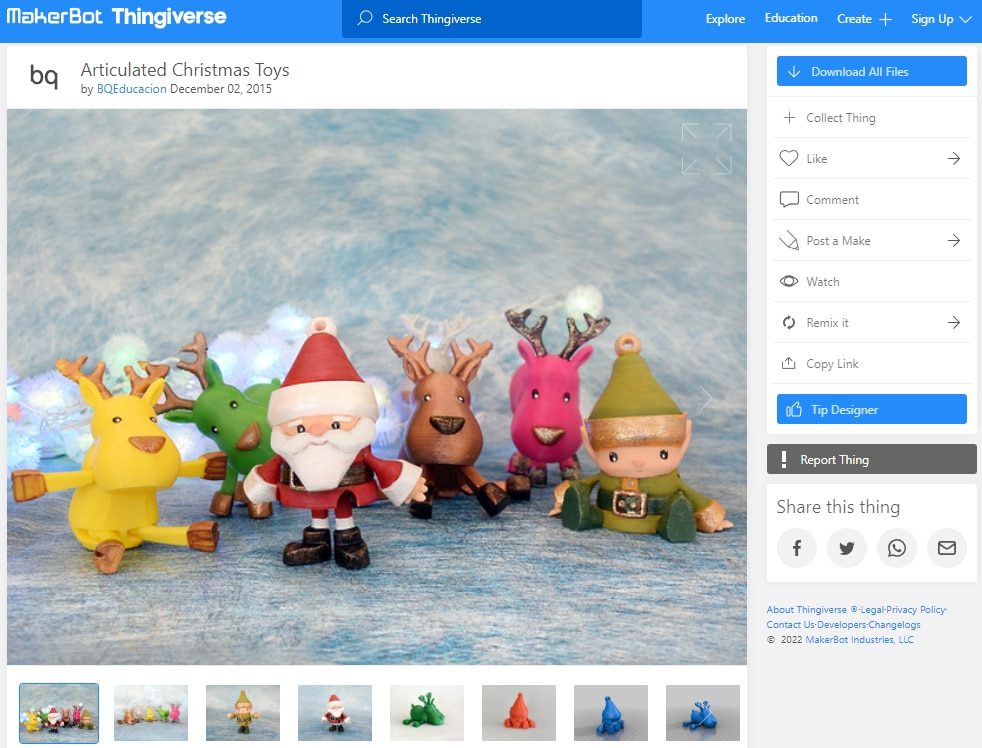 30 Best 3D Prints for Christmas - 2. Articulated Christmas Toys - 3D Printerly