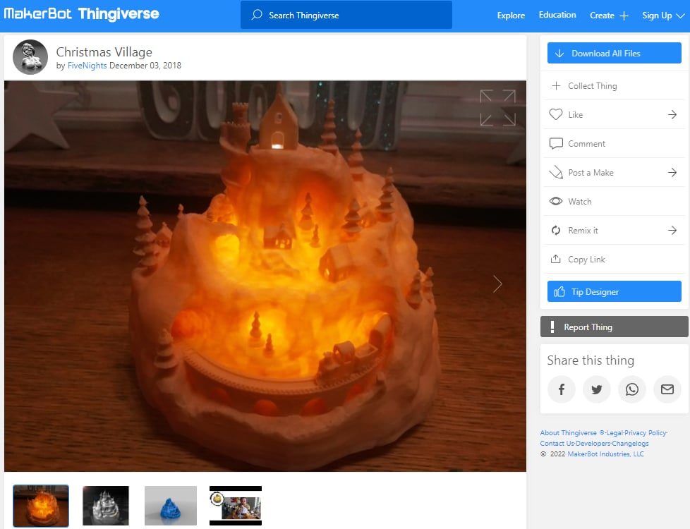 30 Best 3D Prints for Christmas - 21. Christmas Village - 3D Printerly