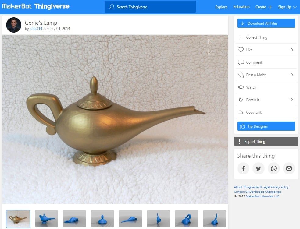 30 Best Disney 3D Prints - 15. Genie