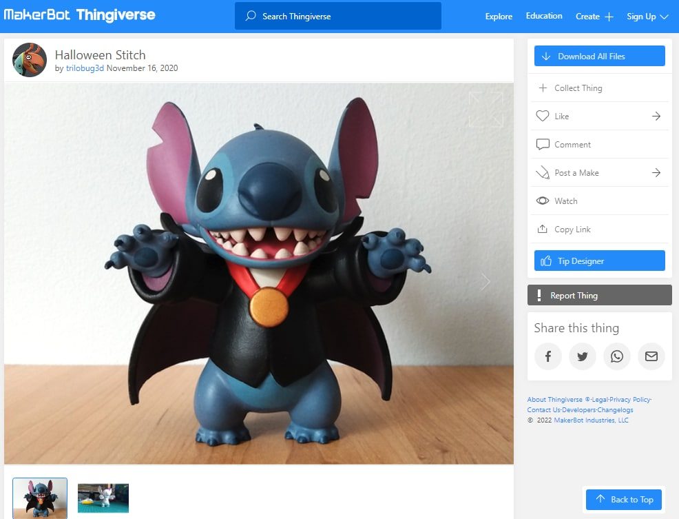 30 Best Disney 3D Prints - 17. Halloween Stitch - 3D Printerly