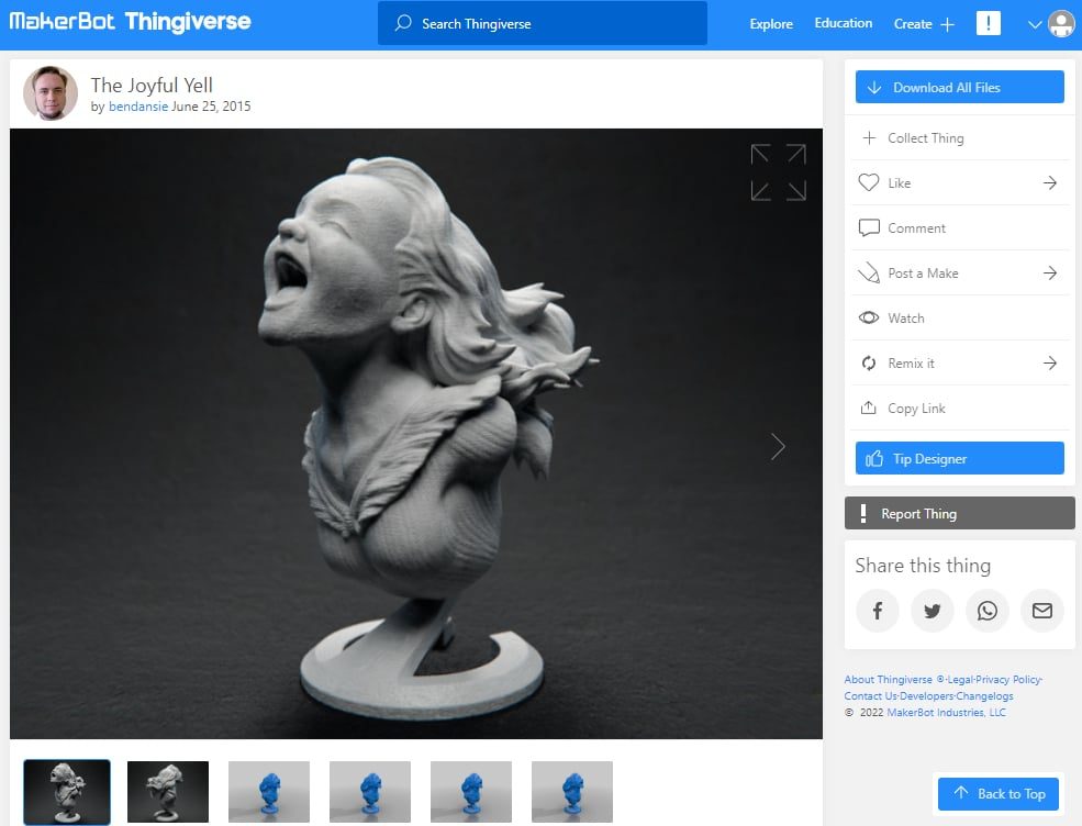 30 Best High Resolution 3D Prints - 14. The Joyful Yell - 3D Printerly