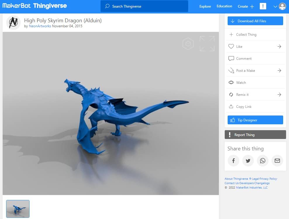 30 Best High Resolution 3D Prints - 17. Skyrim Dragon - 3D Printerly