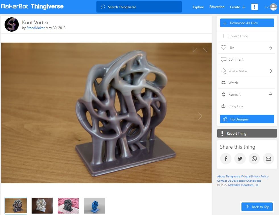 30 Best High Resolution 3D Prints - 19. Knot Vortex - 3D Printerly
