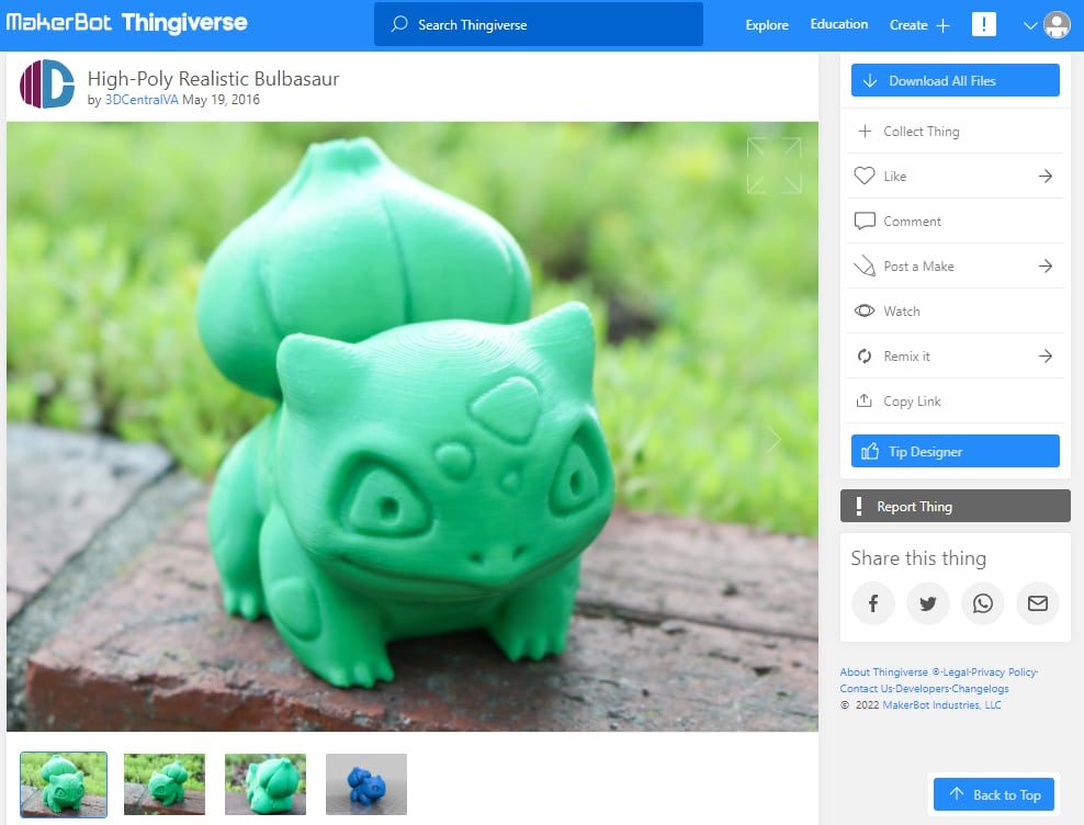 30 Best High Resolution 3D Prints - 3. Realistic Bulbasaur - 3D Printerly