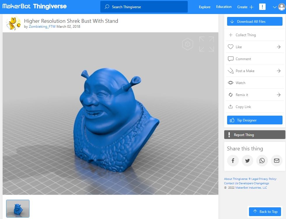 30 Best High Resolution 3D Prints - 30. Shrek Bust - 3D Printerly