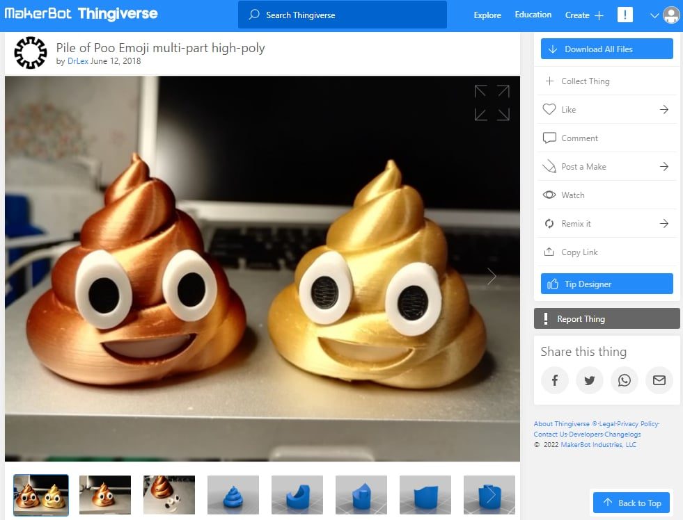 30 Best High Resolution 3D Prints - 6. Pile of Poo Emoji - 3D Printerly