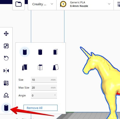 How to Add Custom Supports in Cura - Custom Supports Icon- 3D Printerly