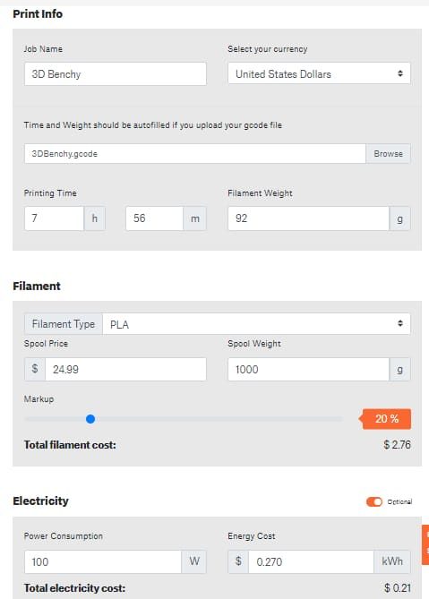How Much Should You Charge for 3D Prints - Prusa 3D Print Calculator 1 - 3D Printerly