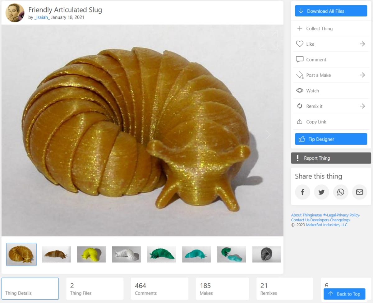 Can You Print in Place Resin 3D Prints - Friendly Articulated Slug - 3D Printerly