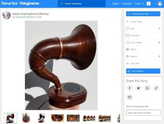 Wood 3D Prints That You Can Make - Alexa Gramophone Remix - 3D Printerly