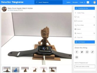 Wood 3D Prints That You Can Make - Baby Groot Apple Watch Holder - 3D Printerly