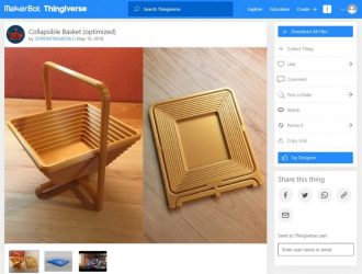 Wood 3D Prints That You Can Make - Collapsible Basket - 3D Printerly