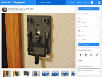 Wood 3D Prints That You Can Make - Frankenstein Light Switch Plate - 3D Printerly