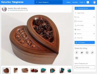 Wood 3D Prints That You Can Make - Jewelry Box with Dividers - 3D Printerly