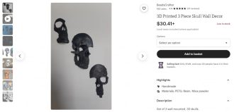 Cool Things to 3D Print & Sell - 3D Printed Wall Art - 3 Piece Skull - 3D Printerly