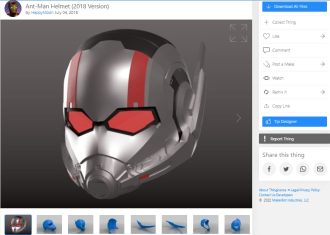 30 Best 3D Printed Helmets You Can 3D Print - AntMan Helmet - 3D Printerly