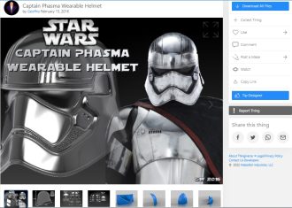 30 Best 3D Printed Helmets You Can 3D Print - Captain Phasma Helmet - 3D Printerly
