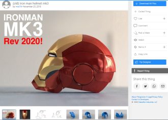 30 Best 3D Printed Helmets You Can 3D Print - Iron Man Helmet MK3 - 3D Printerly