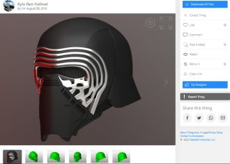 30 Best 3D Printed Helmets You Can 3D Print- Kylo Ren Helmet - 3D Printerly