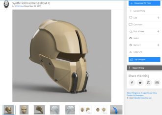 30 Best 3D Printed Helmets You Can 3D Print - Synth Field Helmet (Fallout 4) - 3D Printerly