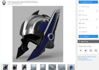 30 Best 3D Printed Helmets You Can 3D Print - Thor Helmet ( Wing Rotator) - 3D Printerly
